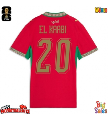 Morocco Ayoub El Kaabi #20 Replica Home Stadium Shirt for Women World Cup 2026 Short Sleeve